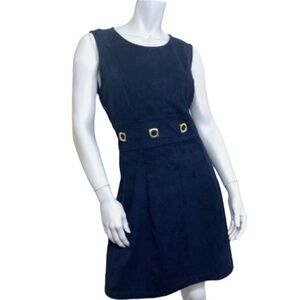 Nanette Lepore Navy Blue Faux Suede Sleeveless Mini Dress
